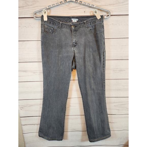 Tommy Hilfiger Hope‎ Women's Gray Cotton Classic Rise Boot Cut Jeans Size 14 - Picture 1 of 7